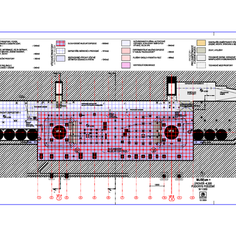 Půdorys suterénu budoucího MUSEum+. Autor: Josef Pleskot, AP Atelier